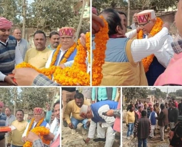 समाज सेवी गंगाराम यादव के अथक प्रयास से बन रही सड़क गांव में सड़क निर्माण कार्य शुरू: