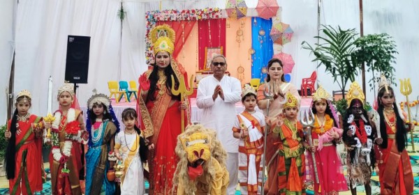 लिटिल फ्लावर्स स्कूल’ में हुआ ‘माहिशासुर’ मर्दन की ‘लीला’ का ‘मंचन’